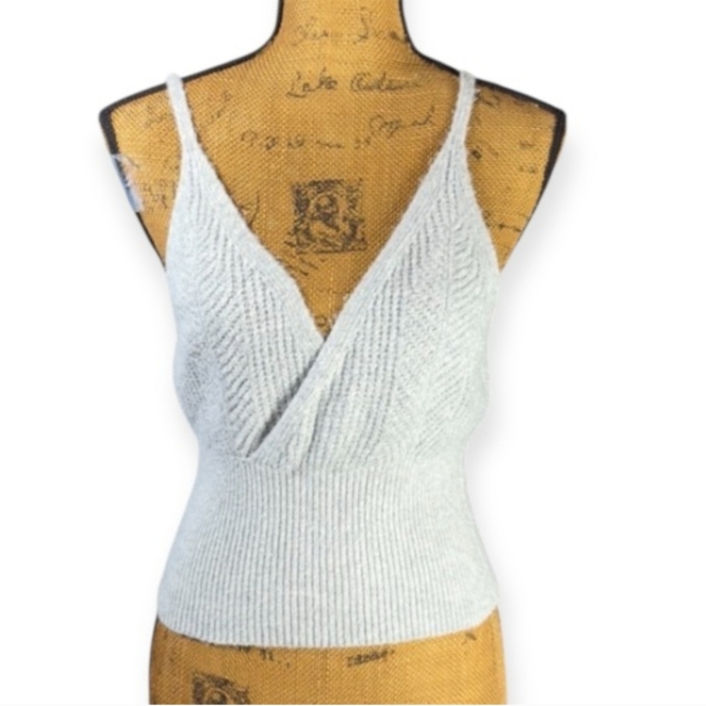 Sincerely Jules Light Gray Knit Wrap Tank Top